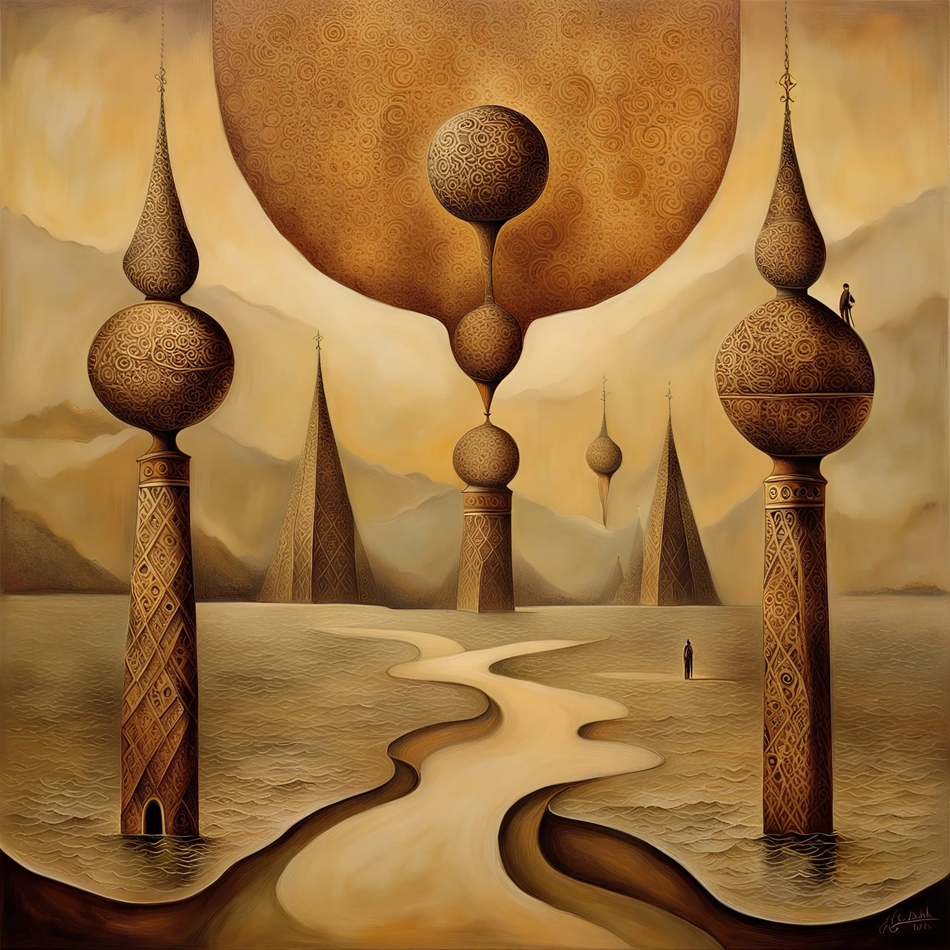 surrealist art {Caucuses, Circassian} . dreamlike, mysterious, provocative, symbolic, intricate, detailed