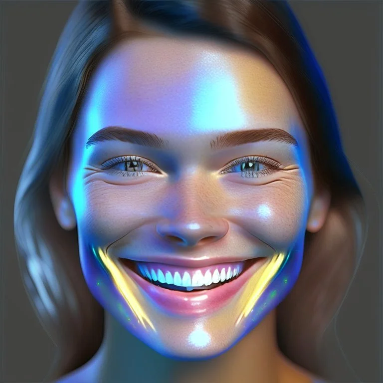 Portriat face holographic smile reference model