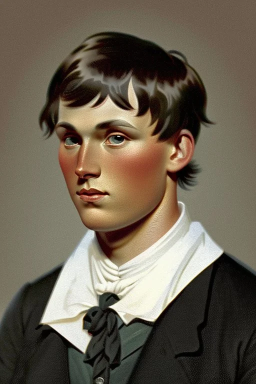 Extremely rich norwegian young man portrait 1840s
