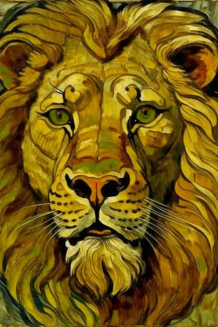 Portrailt of lion by Van Gogh