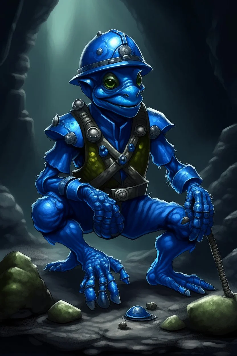 blue frogman miner humanoid medival (mining)