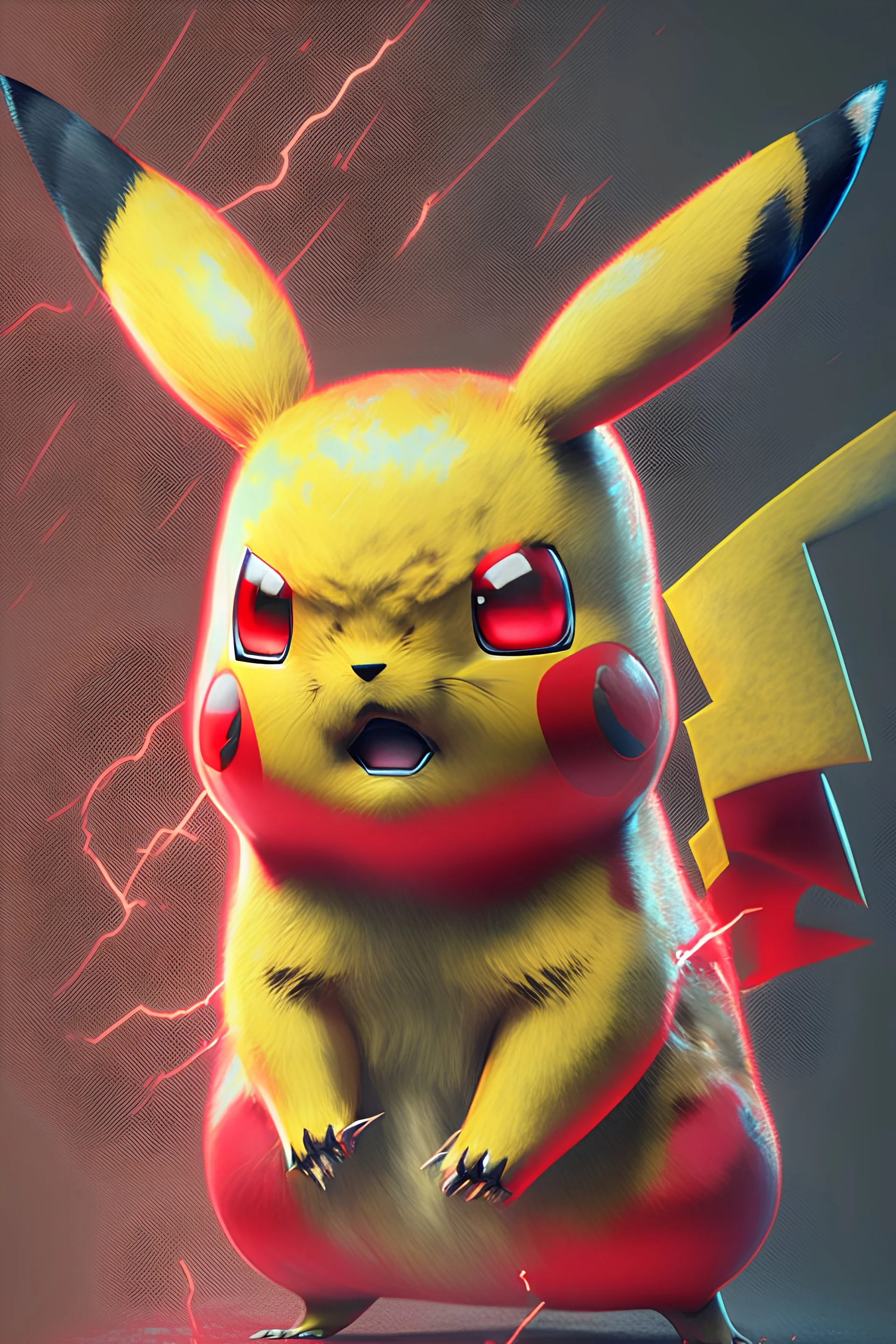 Pikachu vermelho 4k