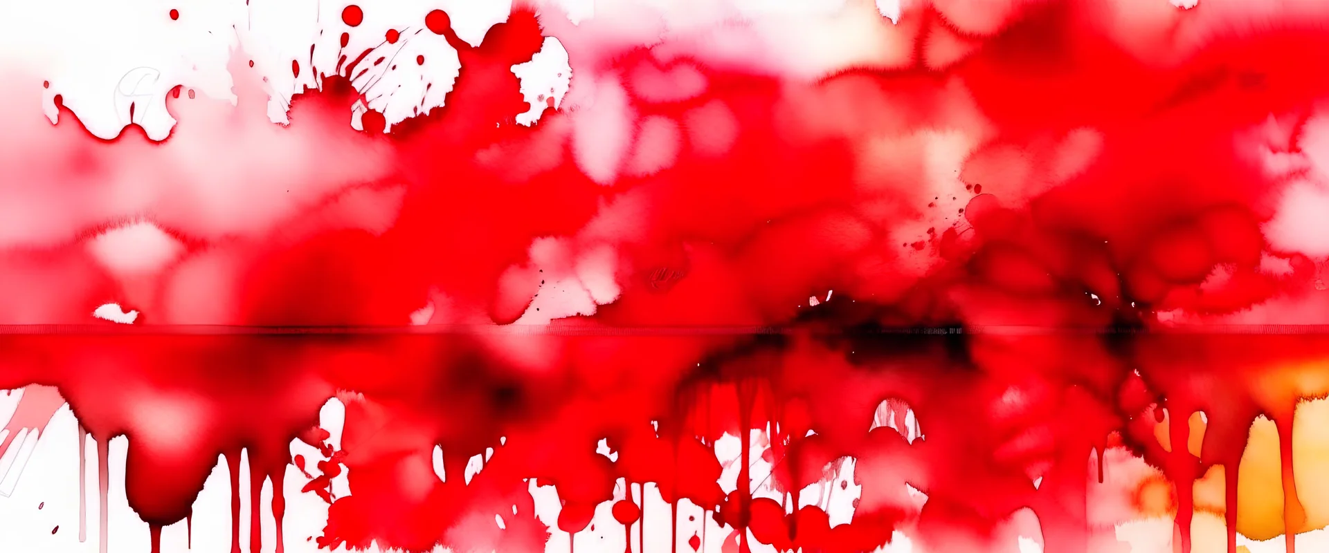 Red watercolor ombre leaks and