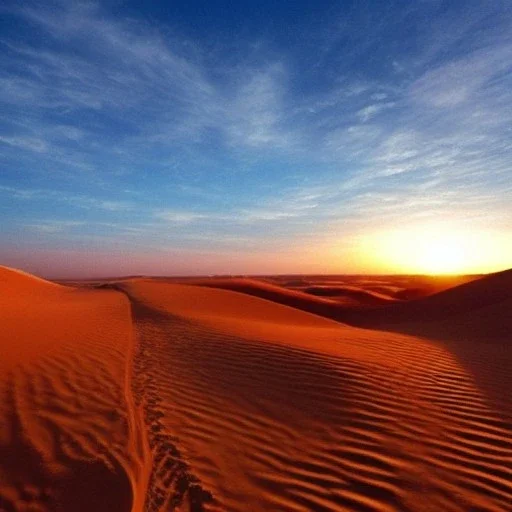 désert du Sahara, coucher de soleil, dune de sable, montagne, rochers