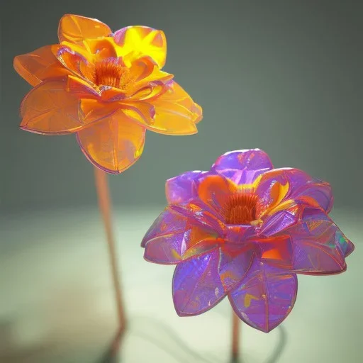 Exotic surreal living glass prism flowers by Chris Wood, sunbeams, intricate details, hyper realistic, 8K resolution, featured on behance