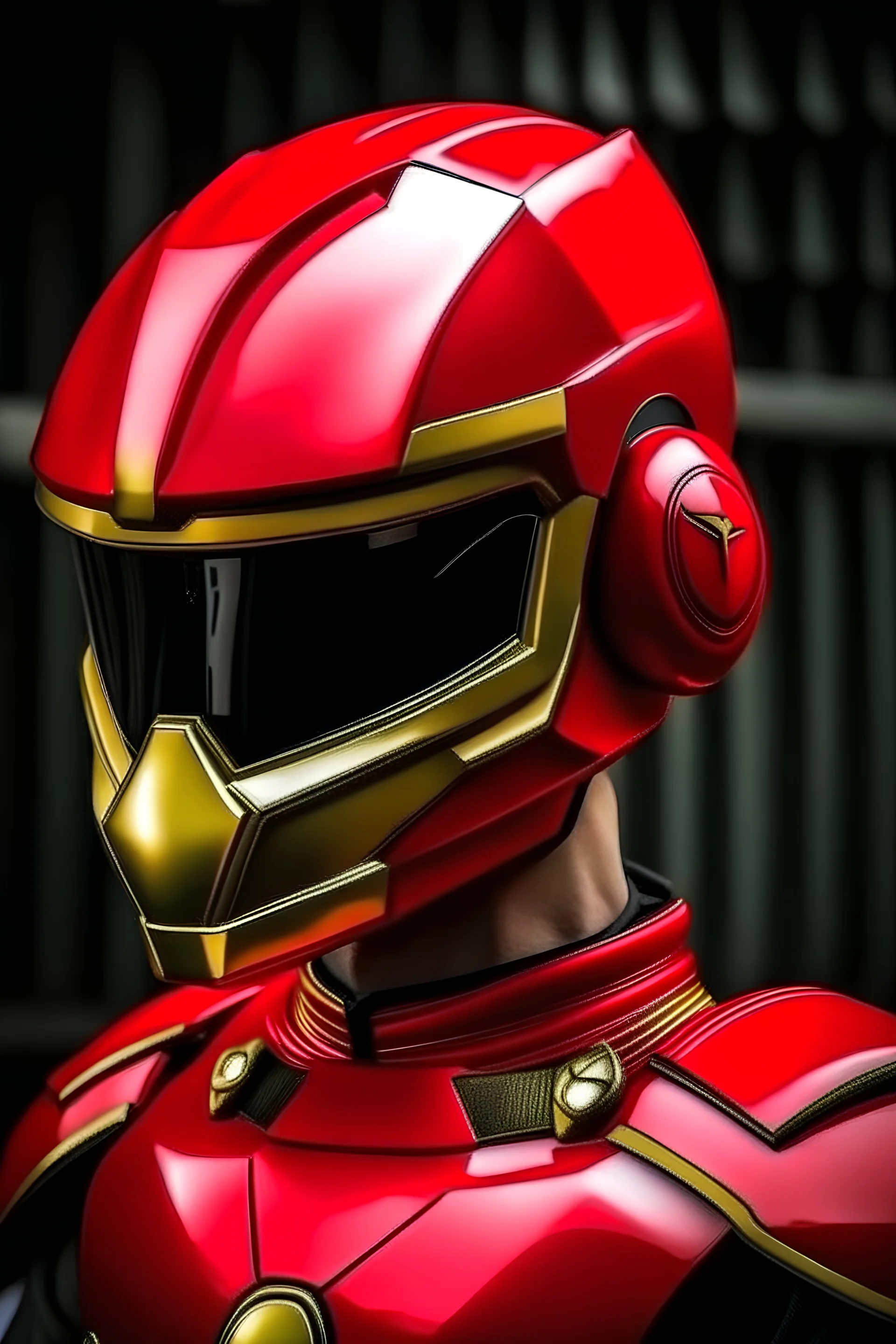 power ranger rojo sin casco