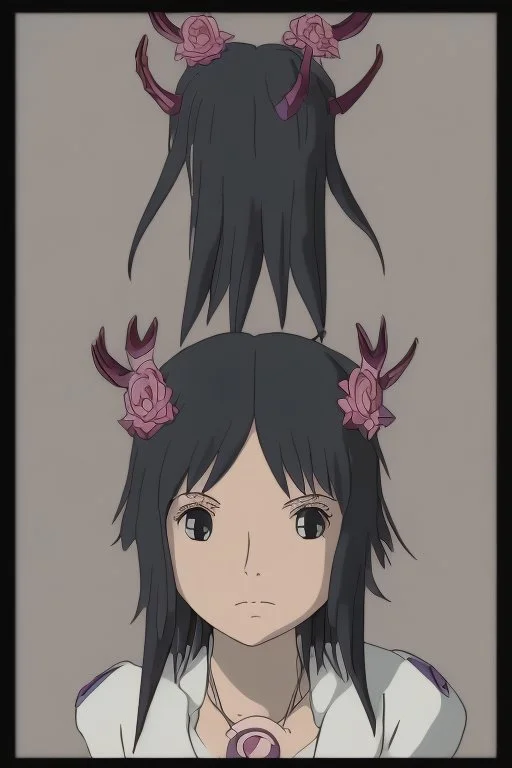 a young gothic demon girl with horns