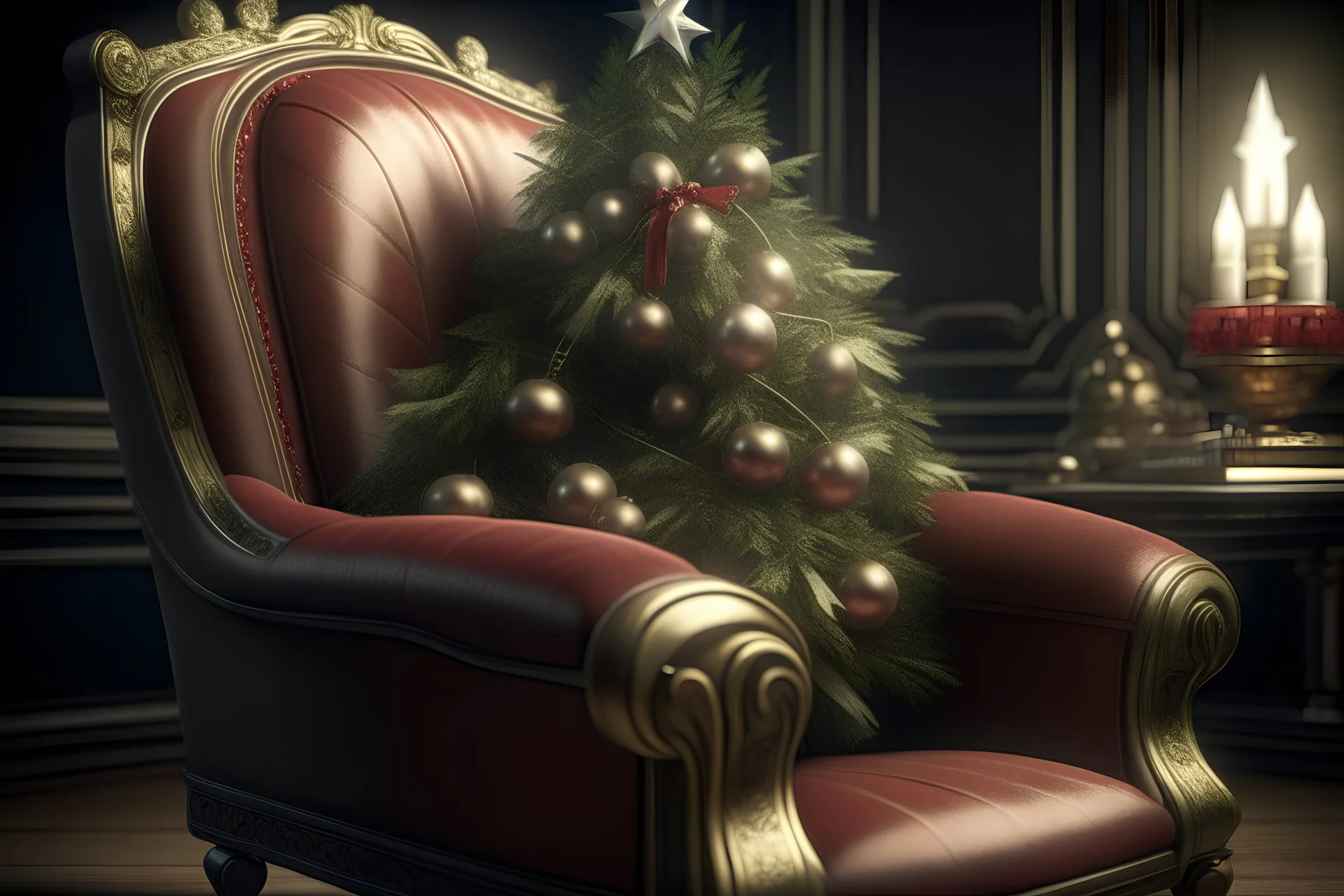 man, photorealistic, perfect composition, cinematic shot, intricate details, hyper detail, Christmas tree sits in a chair, Christmas tree, photorealistic, perfect composition, cinematic frame, intricate details, hyperdetailed
