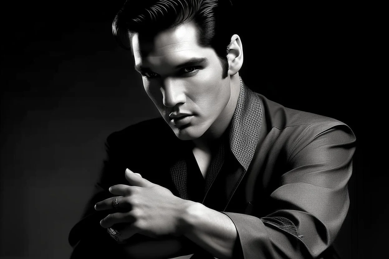 elvis pressley t simple black and white