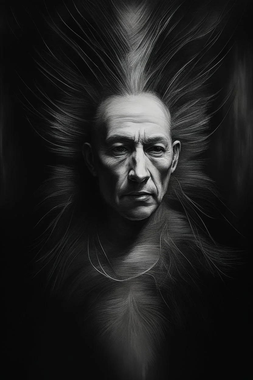 Hyper Realistic Aerial Grungy Dark-Grey Brush strokes on a dark rustic background with charcoals