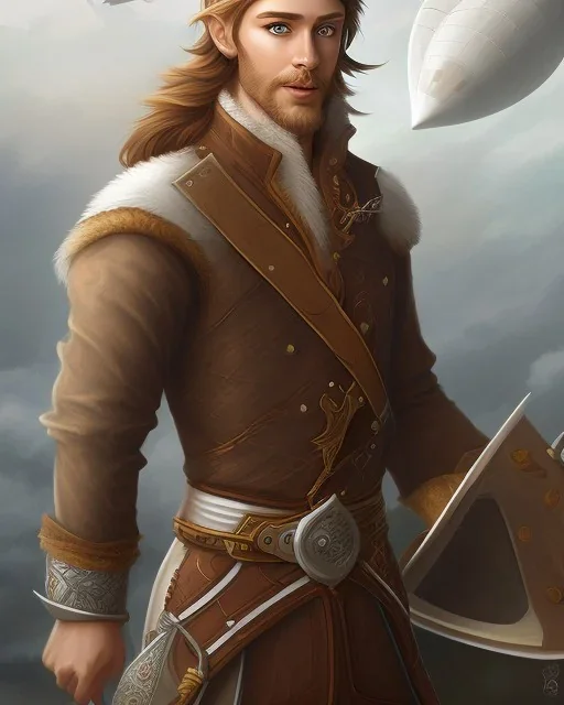 half-elf airship captain for D&D