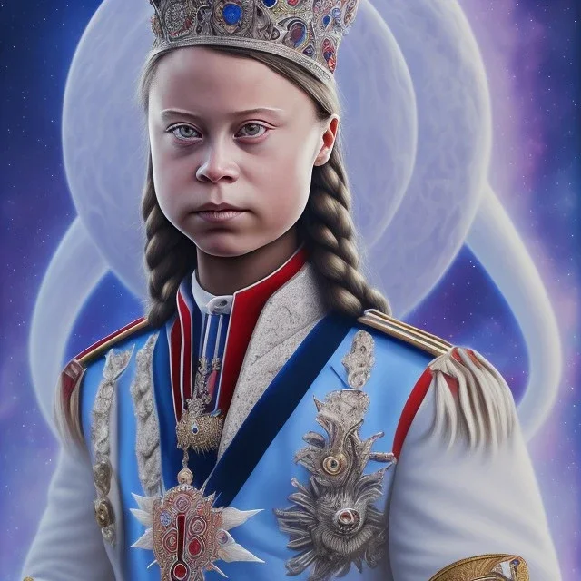  Greta Thunberg Portrait,roi des zombies , baron samedi, prince des ténèbres, marchand d'âmes, vaudou haïtien , avec chapeau haut de forme, caricature, halo d'énergie autour de lui, très coloré, très détaillé, très intriqué, très réaliste, très précis, angle parfait, reflets discrets, magnifique,majestueux, royal, arrière plan nuit étoilé , hdr, 16k, octane effect, unreal engine, cinema 4d