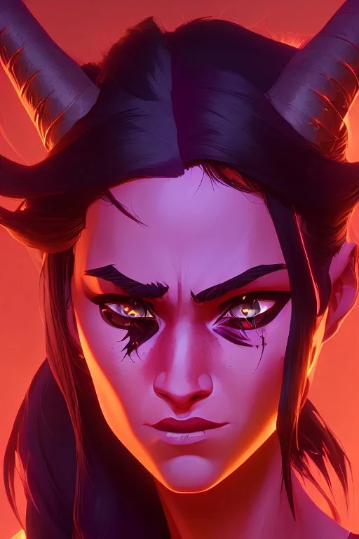 bright red glowing eyes, clean soft face