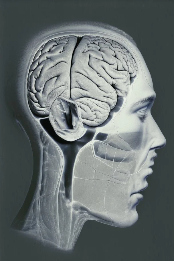 front view brain injury patient with unilateral spatial looking to the right side of space