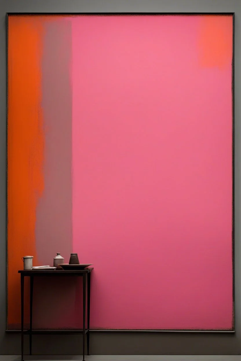 Wall, painter rothko style, pink and orange