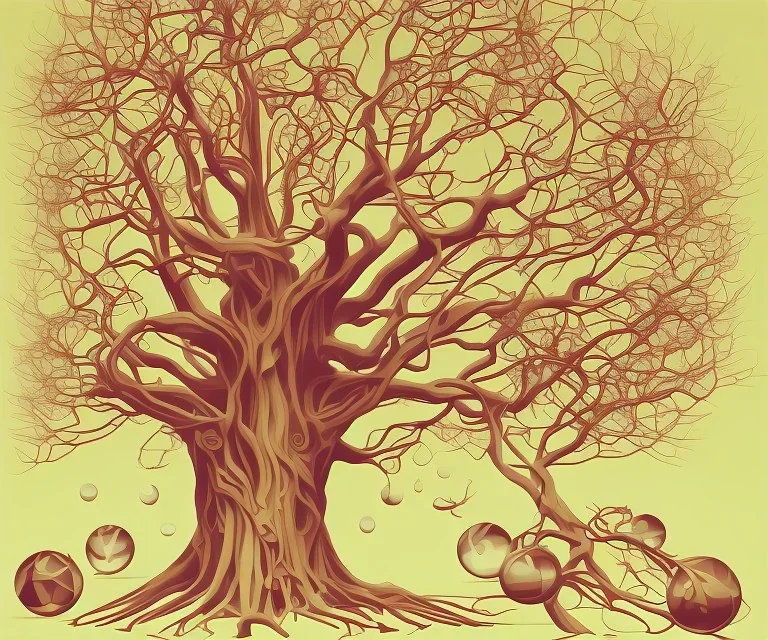 Vector tree one set illustration a beautiful digital