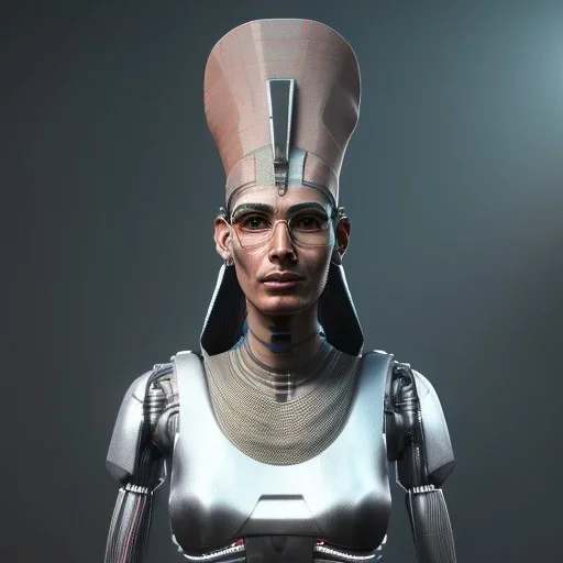 Nefertiti cyberpunk, full body, robocop