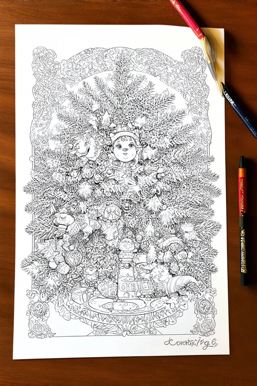 coloring page christmas style