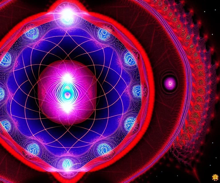 meditation, third eye, universe, fourth dimension, fractal, realistic, 8k, high quality, extreme detail, symmetrical, chakra, human