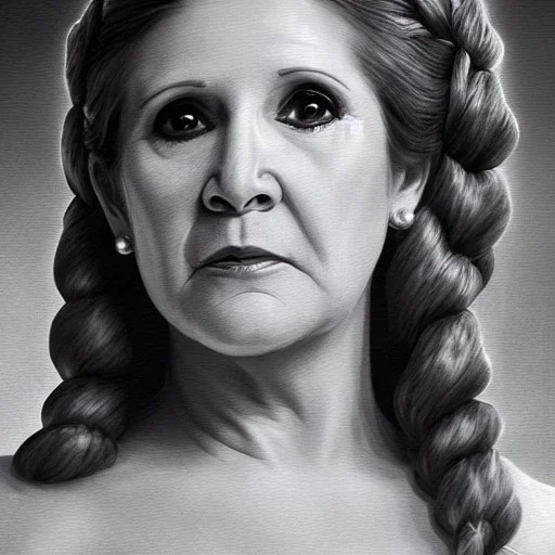 [[extrem stunning photorealistic carrie fisher as princess leia in star wars]] :: [[photorealistic sharp brown eyes, symmetrical short hair, head and shoulders portrait, 8k resolution photorealistic portrait by Greg Rutkowski, WLOP, hyperdetailed, intricately detailed, triadic colors]]