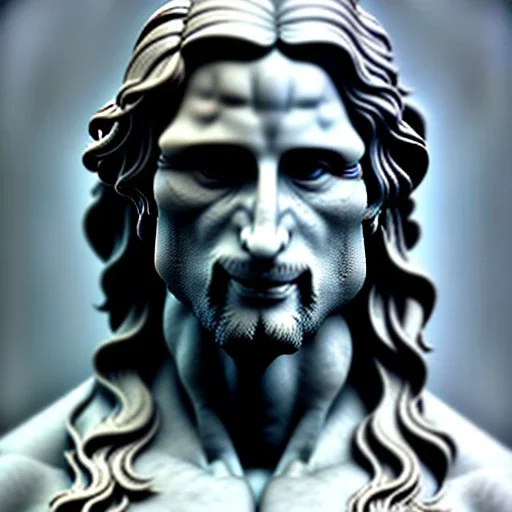 White Sculpture aragorn, full body, greek sculpture style, full body, fresco background, hyper realistic, 8k,