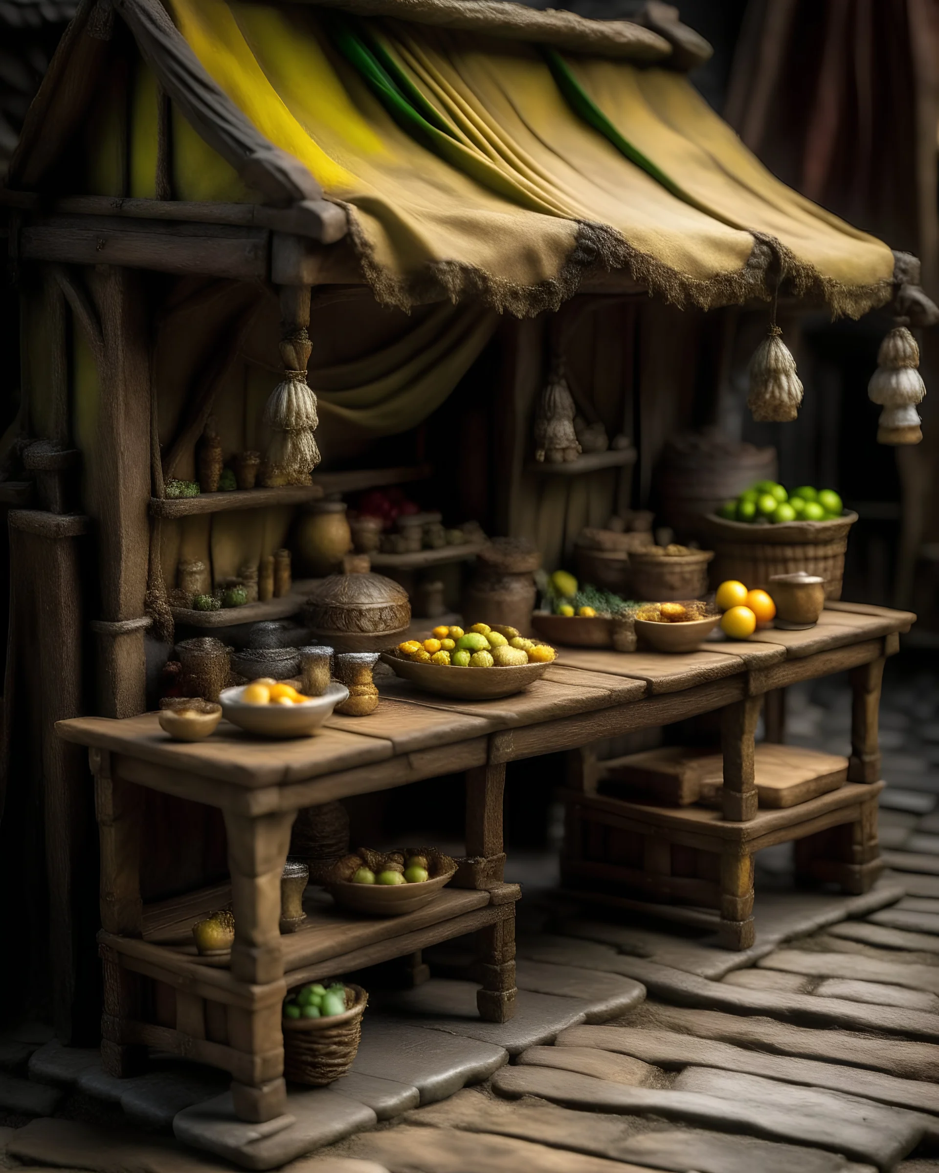 Medieval Fantasy, empty vender stall table, 1:1