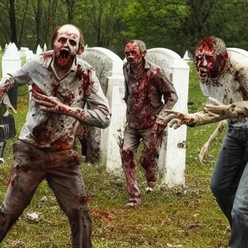 zombies emerging from graves