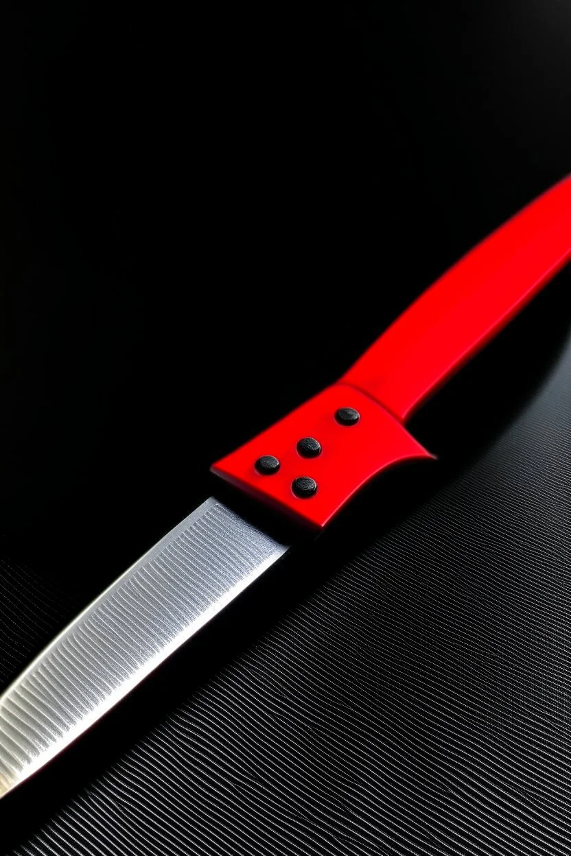 kunai with red serrations along the edge