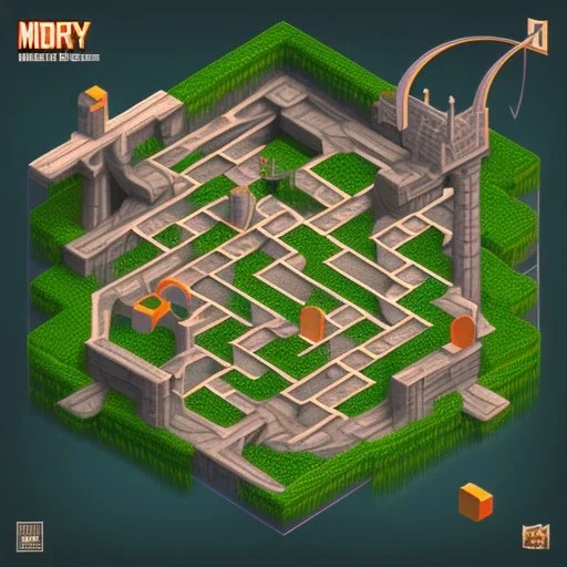 3d isometric labyrinth