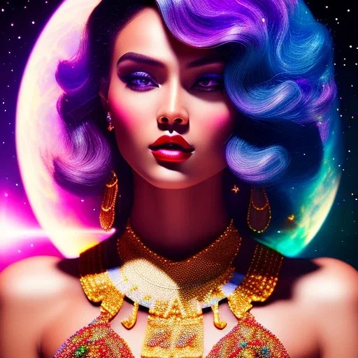 cosmic woman,highly detailed, hyper-detailed, beautifully color-coded, insane details, intricate details, beautifully color graded, Cinematic, Color Grading, Editorial Photography, Depth of Field, DOF, Tilt Blur, White Balance, 32k, Super-Resolution, Megapixel, ProPhoto RGB, VR, Half rear Lighting, Backlight, non photorealistic rendering