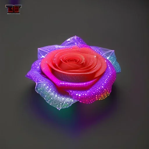 transparent multicolor crystal rose leaf