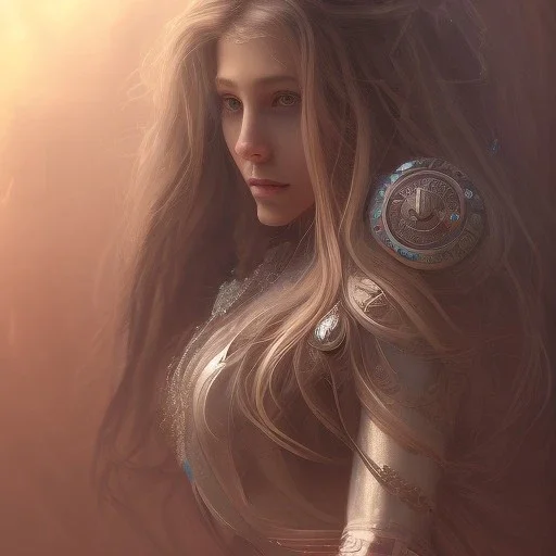  princess , cute, beautiful, long hair, wavy hair, blues eyes, head and shoulders portrait, cinematic, 8k, resolution concept art portrait by Greg Rutkowski, Artgerm, WLOP, Alphonse Mucha dynamic lighting hyperdetailed intricately detailed, pink found