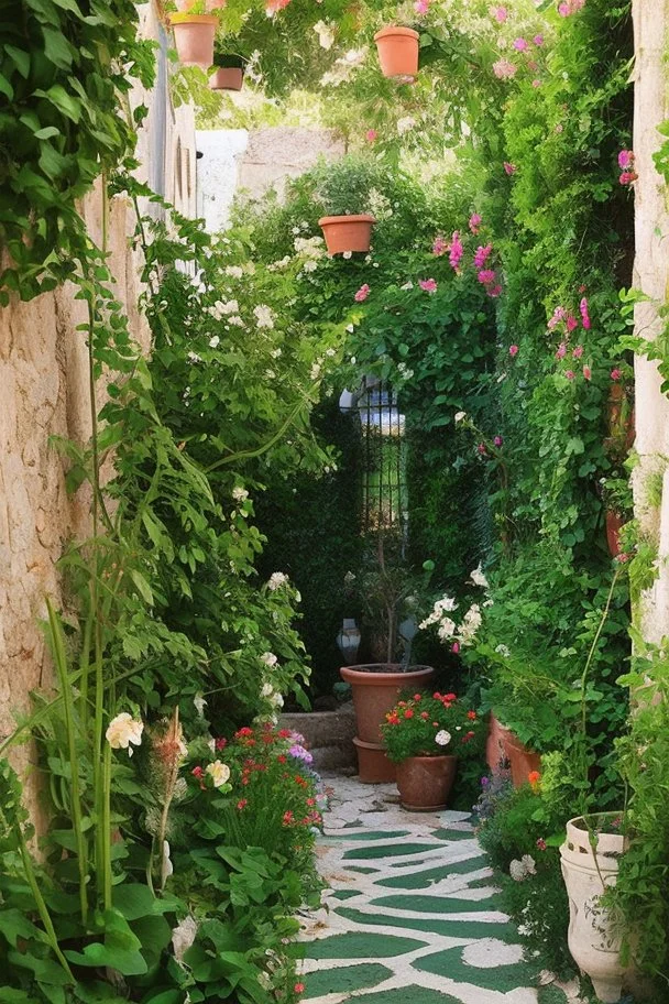 A tiny secret Mediterranean garden