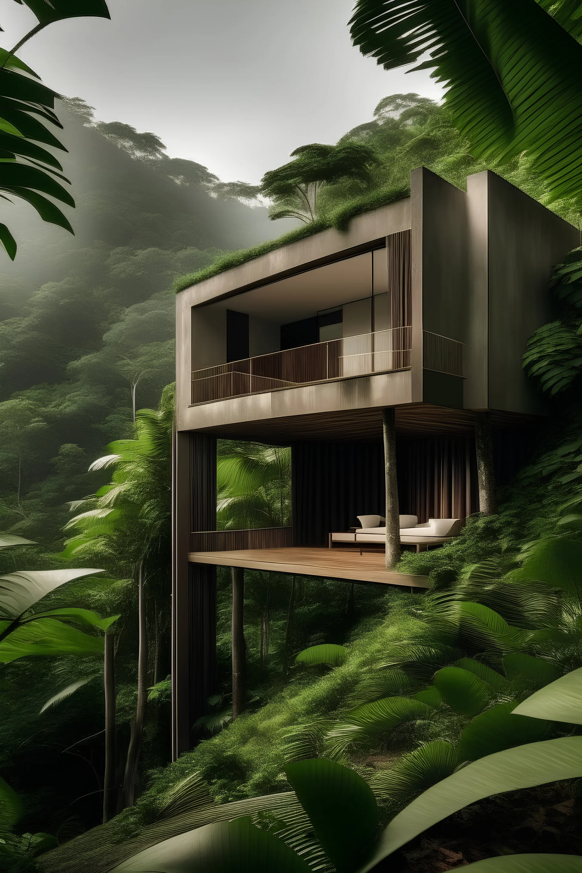 hotel minimalista dentro de la selva