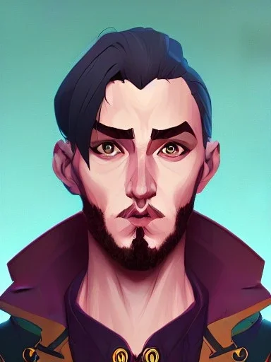 Portrait of a 30 year old strange gay wizard