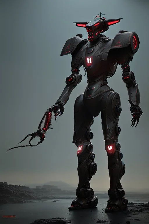 dark armor robot ai soldier mech dystopian scary gladiator predator monster