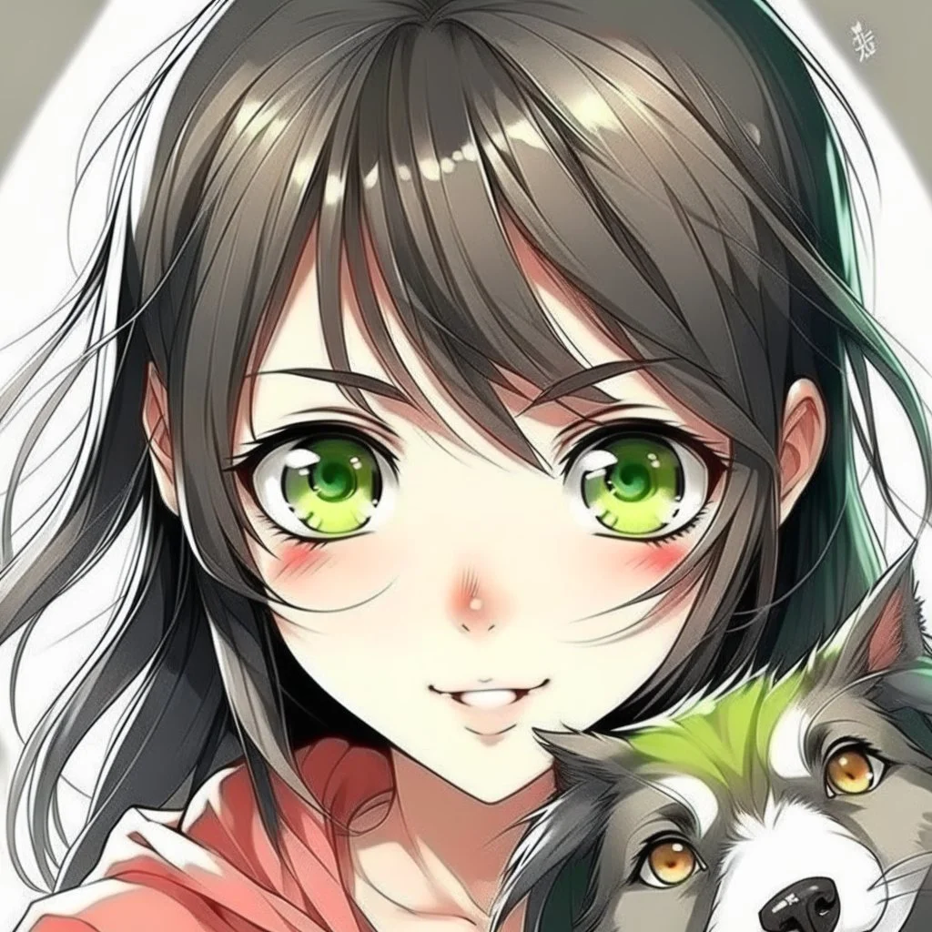 dog girl love eyes and love eyes