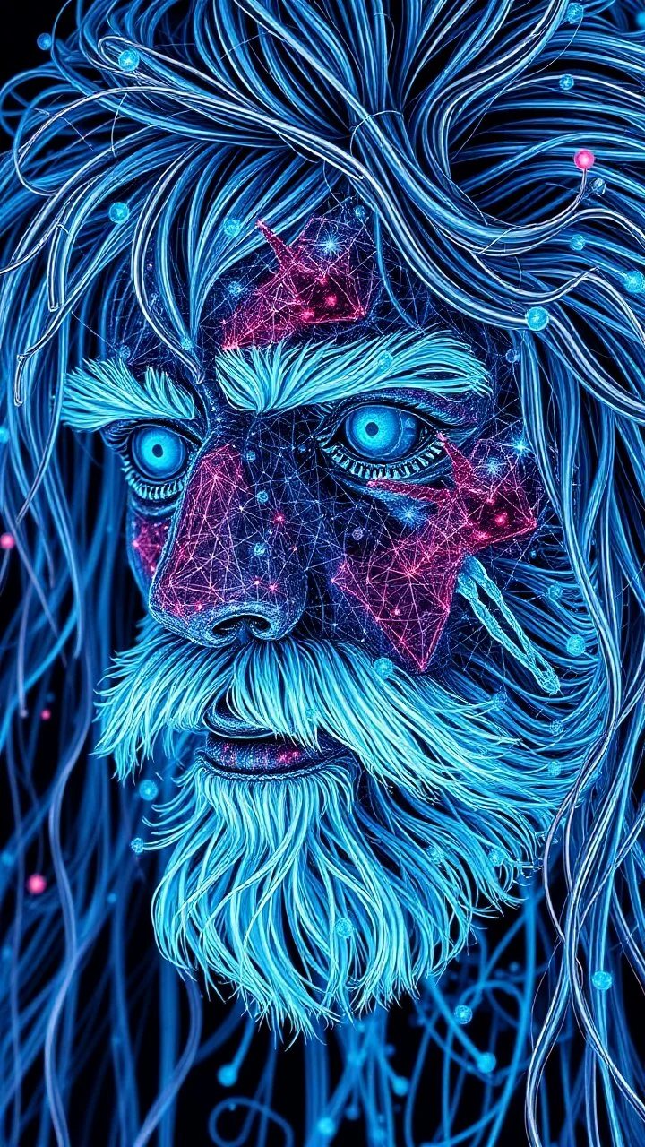 make a picture of an hairy synthezieser