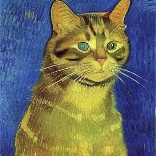 Portrait of a cat by Van Gogh