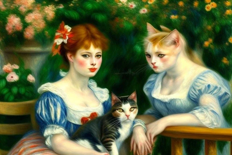 Zwei Katzen (auf der Terrasse) Auguste Renoir