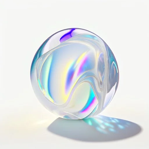 3d holographic marble shape isolated on infinite white background, glow, glass effect, 4k. sober. fintech