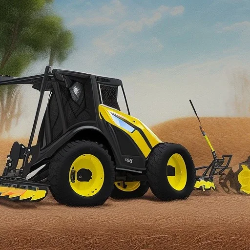 Make a Southern Trace with racked Skid Steer with mulching head attachment in a company logo