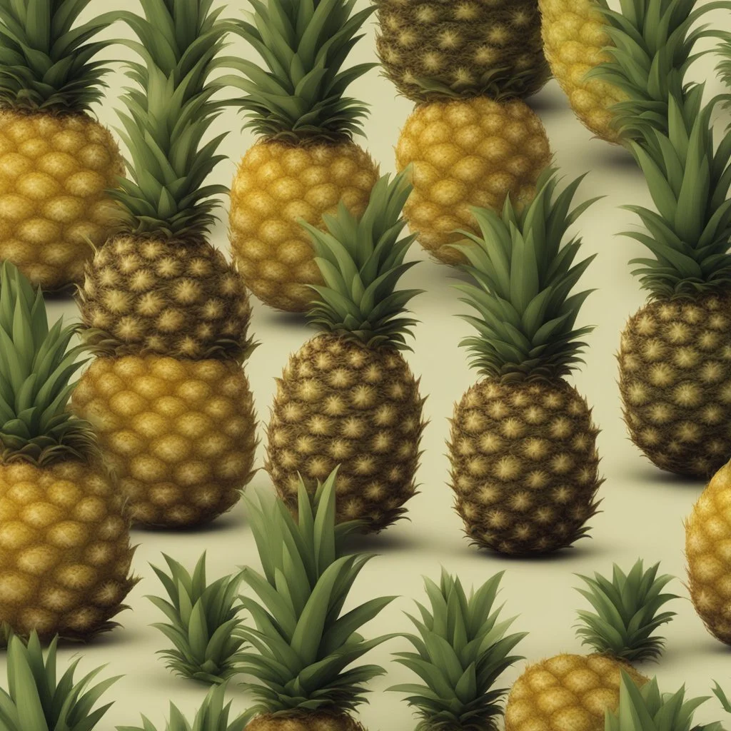 abstract shape of a pineapple "stages"