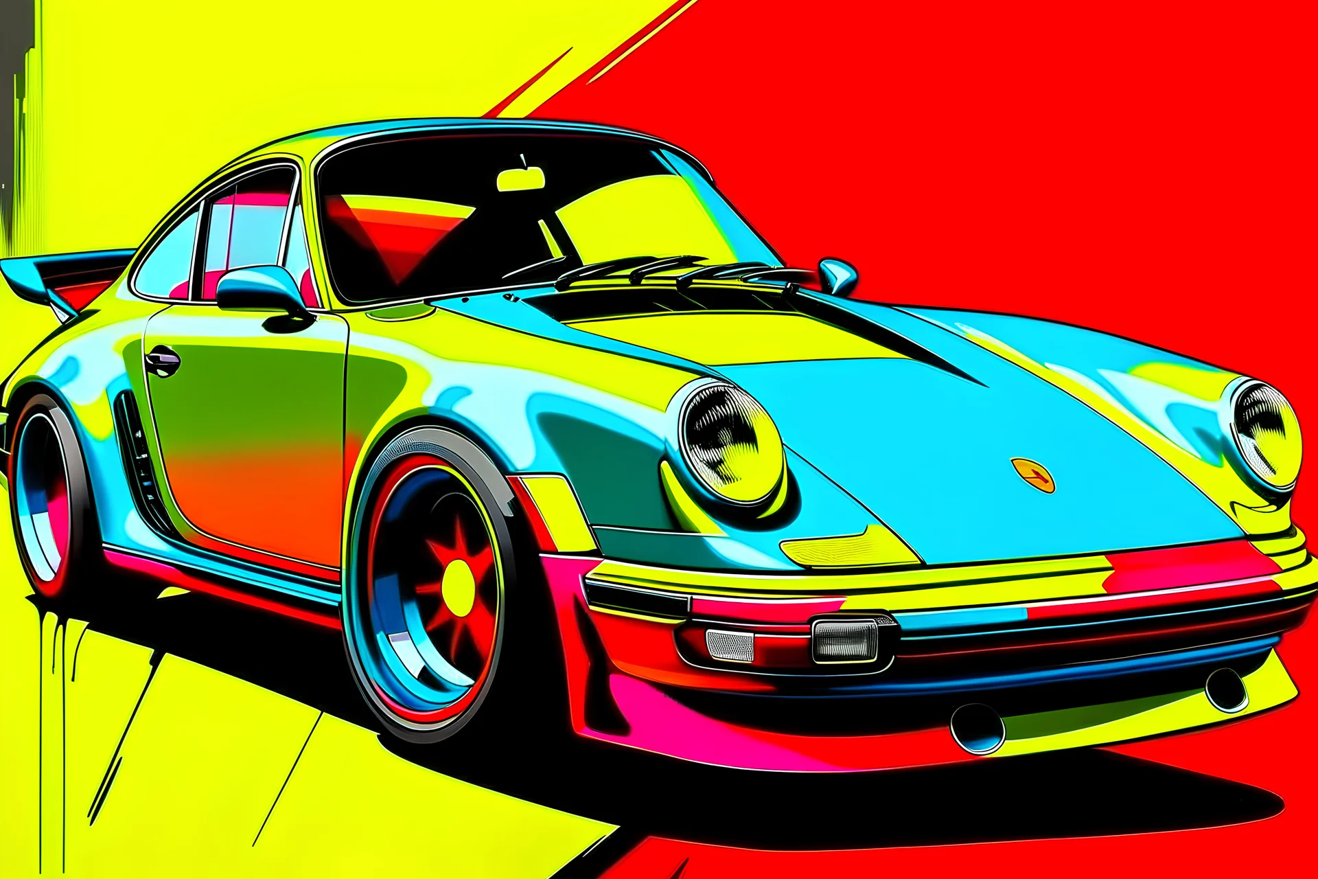 1980s porsche 911 turbo s pop art