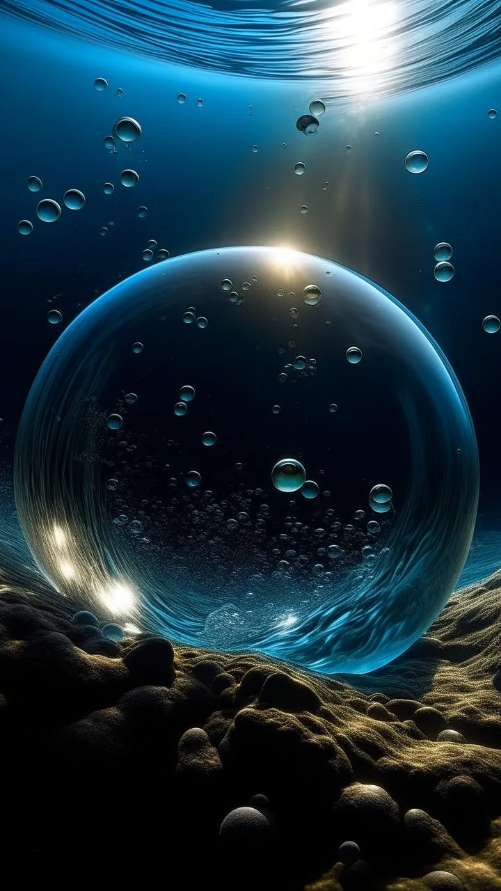 A bubble see from under the water