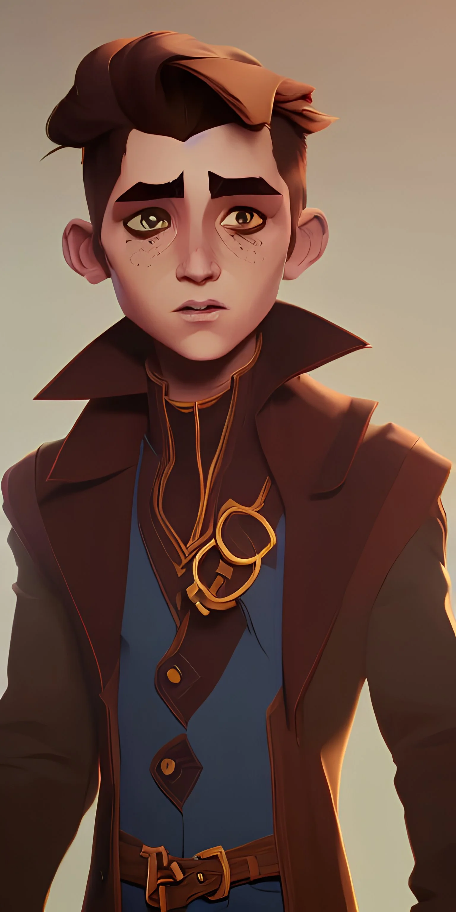 A little handsome brown haired warlock kid by Nick Harris