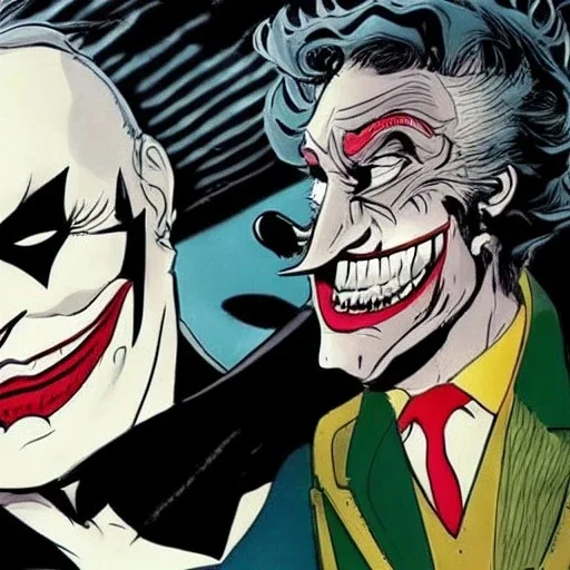 batman and joker as Greek philosopher talking about life and purpose