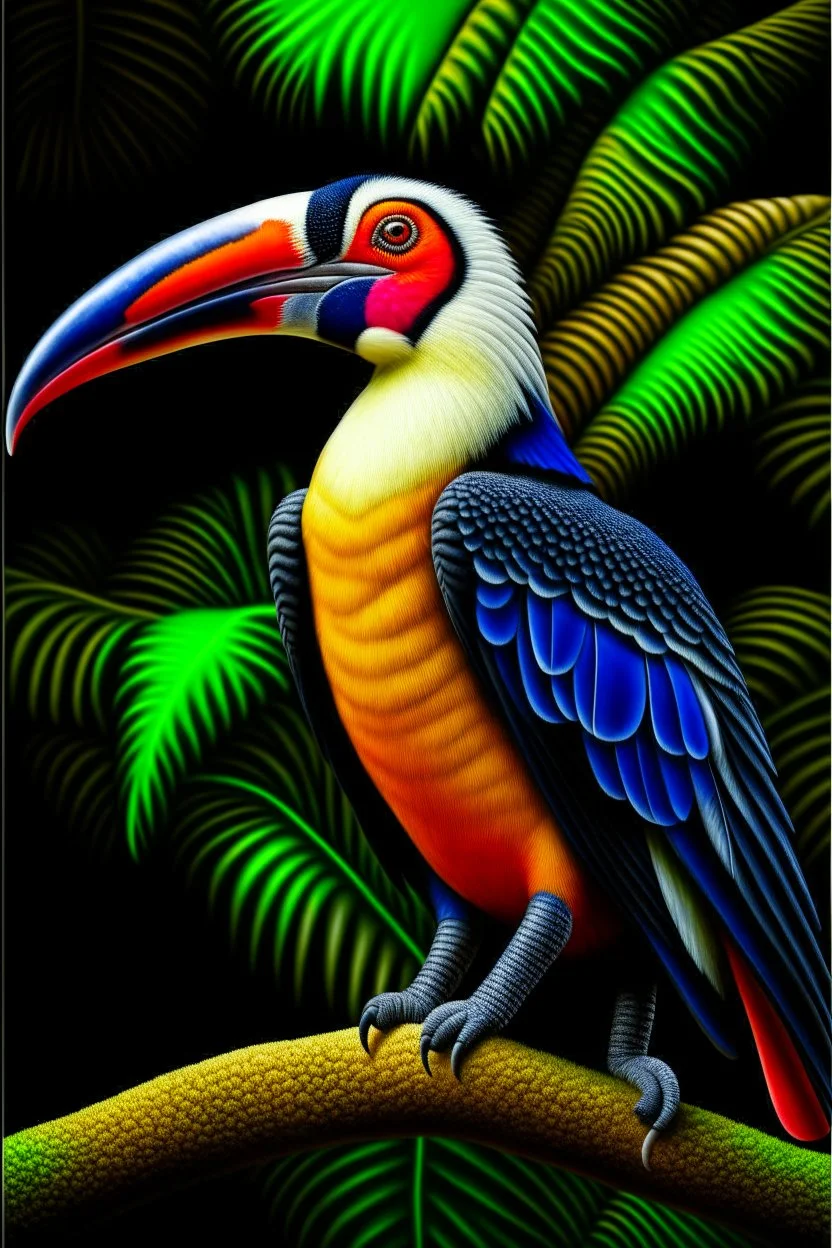 Hornbill bird full body, digital art, photo, illustration, digital painting,oil painting, smooth, sharp focus, highly detailed