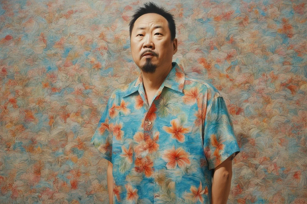 man in Hawaiian shirt by david choe