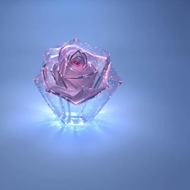 transparent crystal rose, crystallized, cinema lighting, cinema 4d, octane render, 3d render, incrate detailed